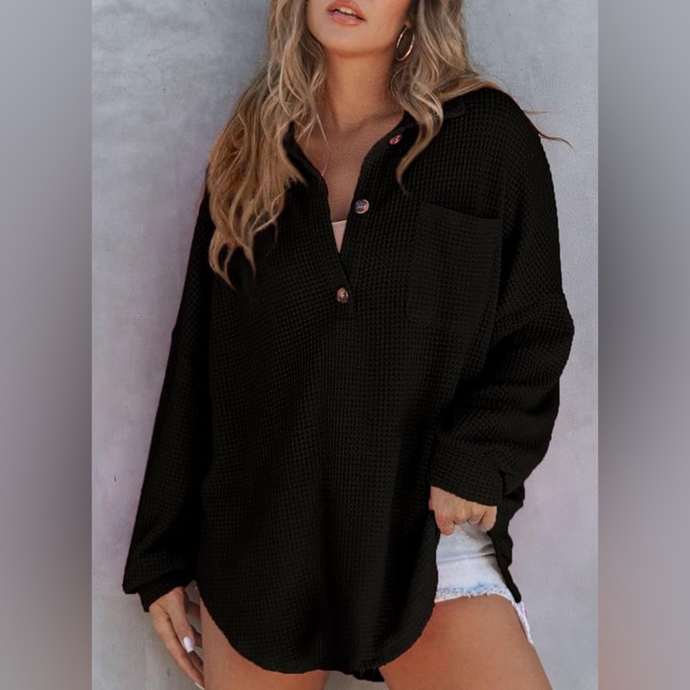 ❤️ Waffle Knit Henley